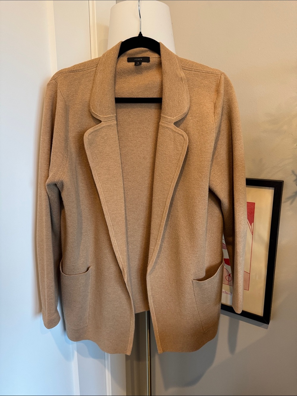 J. Crew Women's Camel Open-Front Eloise Knit Blazer